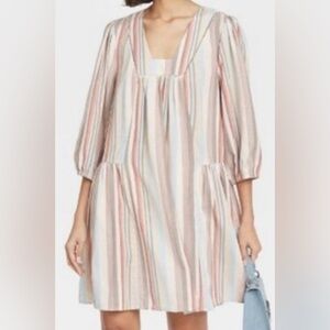 Striped Flowy Multicolor Tunic Dress